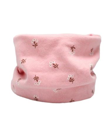 Kids Boys Girls Cotton Multi Use Neck Warmer Scarf Hat Bandana Pink Flowers 2