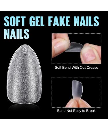 Tomicca Almond Short Nail Tips - 240 Pieces Gel & Acrylic Full Cover Pre-shaped Half Matt Tips in 15 Sizes - Buy Online on GoSupps.com