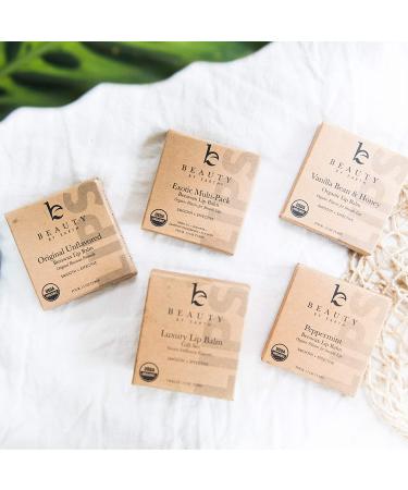 Organic Peppermint Lip Balm Pack - 4 Natural Moisturizers for Dry Lips | Ideal Christmas Stocking Stuffer for Men & Women - Buy Online on GoSupps.com