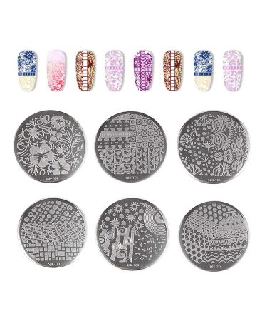 Niceneeded Nail Art Stamping Kit - 12 Designs with Rectangle & Round Plates | DIY Nail Art Tools for Creative Decoration - Buy Online on GoSupps.com