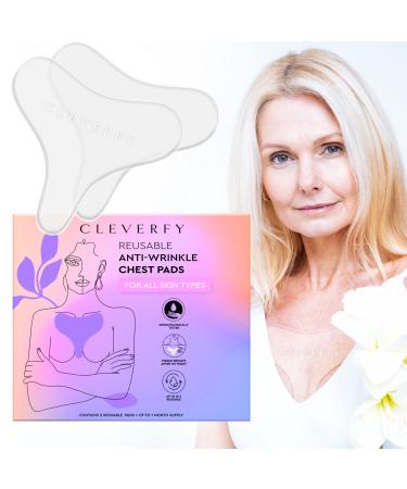 CLEVERFY Silicone Patches for Wrinkles (2 Pack T-shape) - Decollete Anti Wrinkle Chest Pads - Silicone Chest Wrinkle Pad - Anti Wrinkle Patches - Reusable Wrinkle Patches for Chest Wrinkle Prevention 2 Count (Pack of 1)