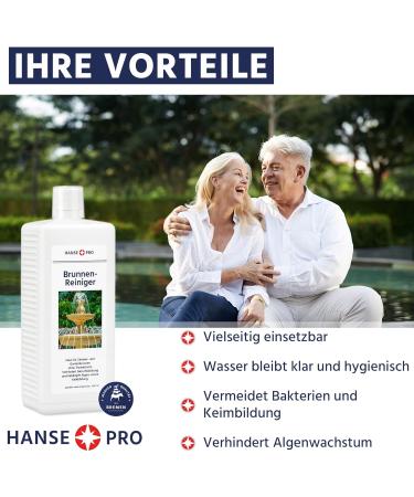 Hanse Pro Brunnen Cleaner - 4 x 1000 ml | Effective Water Care | Keeps Water Fresh & Clear | Prevents Algae Bacteria & Lime - Buy Online on GoSupps.com