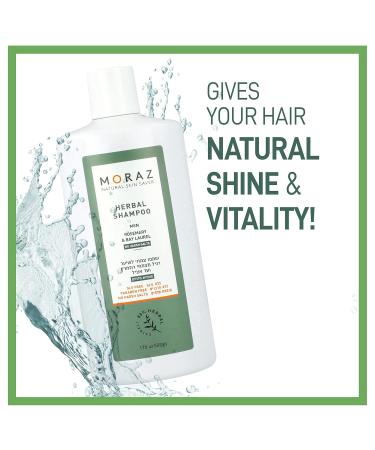 Moraz Men's Herbal Shampoo - Clarifying & Moisturizing Formula for Normal Hair - Strengthen Hair Roots - 17 oz - Buy Online on GoSupps.com