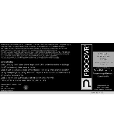 PROCOVR Hair Loss Concealer Cream with DHT Blockers - Saw Palmetto & Rosemary Extract | Hairline Enhancer & Root Touch Up | Natural Alternative to Hair Fibers & Powder - Buy Online on GoSupps.com