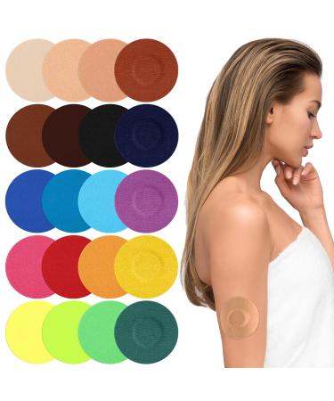 Timgle 100 Pack Freestyle Sensor Covers Waterproof Adhesive Patches Sweatproof Bandages Pre Cut Adhesive Tape for Continuous Glucose Monitor Protection CGM Multi Color Round