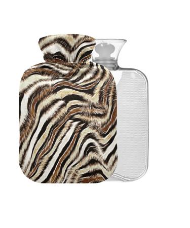 Heat bottle with reference leopard pattern zebra pattern 1 l small warm-up bag for pain relief headache neck and shoulders BPA-free