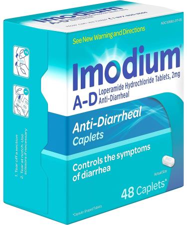 Imodium A-D Diarrhea Relief Caplets 48 ct - Loperamide Hydrochloride Diarrheal Medicine - Buy Online on GoSupps.com