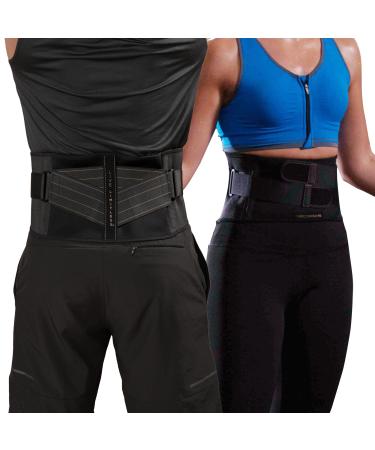 Copper Fit Unisex Adult Rapid Relief Back Support Brace with Hot/Cold Therapy Base Layer, Black, Adjustable