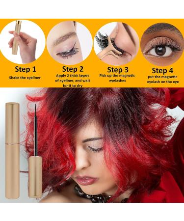 Sicilica 2023 Design Magnetic False Eyelashes Set - Waterproof, 7 Pairs for Natural Look, Cat Eye, Long & Thick - Ideal for Various Occasions - Buy Online on GoSupps.com