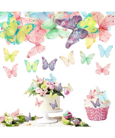 38 Pcs Edible Butterfly Cupcake Toppers Wafer Paper Butterflies for Cake Butterfly Decorations Edible Rice Paper for Cakes Colorful Butterfly Cake Toppers for Birthday Cupcakes Decorating Supplies - Buy Online on GoSupps.com