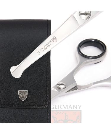 3 Swords Germany Professional Nostril Nose and Ear Hair Scissors - Stainless Steel Straight Blade with Rounded Tip, Black Case - Nose and Ear Scissors - Buy Online on GoSupps.com