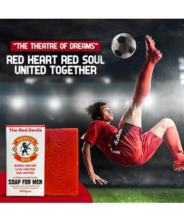 Fresh & Fly Manchester United Mens Soap (300g)- Perfect as a gift for supporters of Manchester United Man United Gifts for Men. - Buy Online on GoSupps.com