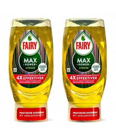 Krishna Stores Limited Fairy Max Power Lemon Washing Up Liquid 2 x 370 ml Twin Pack