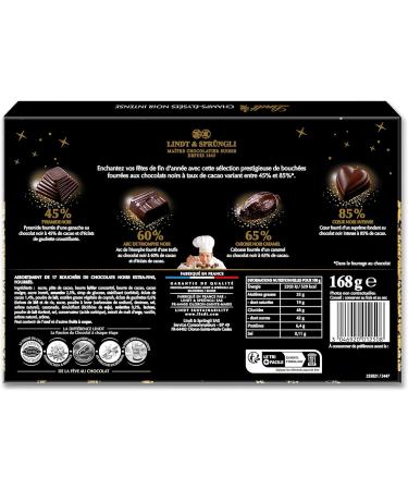 Lindt - Bo te CHAMPS- LYS ES Noir Intense - Assortiment de Chocolats Noirs de 45% 85% de taux de cacao Intenses Croustillants et Onctueux - Id al pour No l 168g - Buy Online on GoSupps.com
