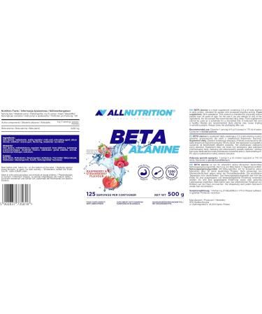 All-Nutrition Endurance Max Beta Alanine Powder - Amino Acid Sports Supplement with Taurine & B6 for Enhanced Performance & Recovery - Strawberry Raspberry Flavor - 500g - Buy Online on GoSupps.com