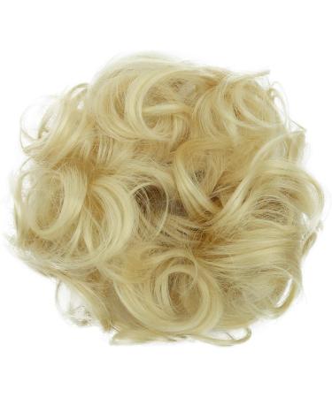 CAISHA by PRETTYSHOP Large Hairpiece Scrunchy Updo Curly Messy Bun Platinum Blonde #613B G11E - Buy Online on GoSupps.com