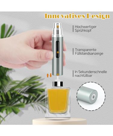 JAYZUUM Perfume Atomiser Refillable Perfume Atomiser for on the Go Portable Mini Spray Bottle 10 ml Grey - Buy Online on GoSupps.com