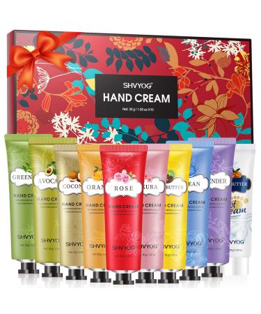 SHVYOG Hand Cream Gift Set Fragrance Hand Lotion with Foot Cream for Dry Cracked Hands 10 Packs Travel Size Lotions Deeply Moisturizing Hand Cream Gifts for Women Unique Gifts for Women