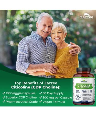 Zazzee Cognitive Brain Health & Vision Support Bundle | Extra Strength Bilberry 20:1 Extract & CDP Choline Capsules | Non-GMO Vegan & ISO Lab Tested - Buy Online on GoSupps.com