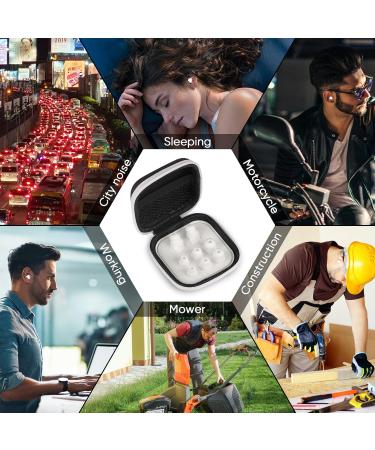 Noise Cancelling Ear Plugs for Sleeping - 8 Silicone Ear Tips (XS/S/M/L) - Reusable Hearing Protection for Travel Concerts & Studying - White - Buy Online on GoSupps.com