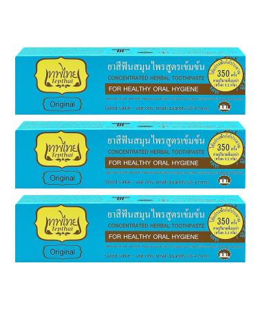 Concentrated Herbal TEPTHAI Toothpaste Original Flavor 70 g (Pack of 3)