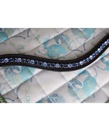 Gl cksHucke Curved Browband for Horses - Deep Blue Softly Padded Leather (Dark Brown Coldblood) - Buy Online on GoSupps.com