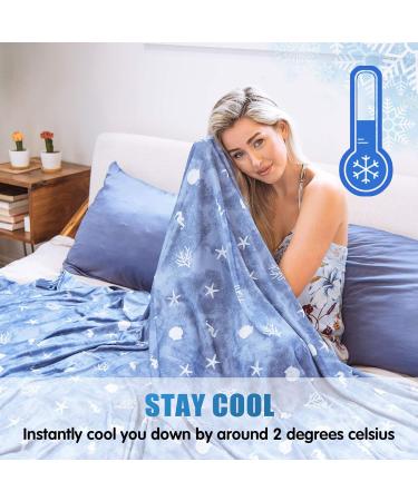 Ailemei Cooling Throw Blanket - Lightweight & Breathable Summer Coastal Blanket | Transfer Heat for Cool Sleep | XL 50x70 | Perfect for Hot Sleepers and Night Sweats - Buy Online on GoSupps.com