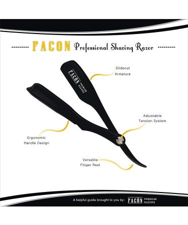 100 BLADES + Fac n Professional Japanese Straight Edge Barber Razor - Salon Quality Shavette - Buy Online on GoSupps.com