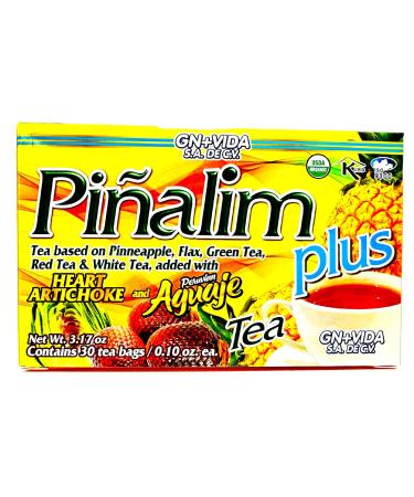 Pinalim Plus Tea Enhanced with Aguaje Peruano and Artichoke Heart la formula Original de Pinalim Mas Aguaje y Corazon de Alcachofa Mas Fuerte Healthy Cleansing Formula Caffeine Free | 30 Ct.