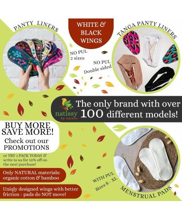 Organic Cotton Cloth Pads Menstrual Light Flow 6-Pack (S+M) | Reusable Menstrual Pads Made in EU | Washable & Natural | Small & Medium Period Pads for Women & Teens - 6 Count - Buy Online on GoSupps.com