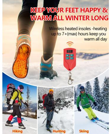 Heated Rechargeable Electric Insoles with Remote Control - Medium Size | Foot Warmers for Men and Women - Ideal for Winter Sports and Outdoor Activities - Buy Online on GoSupps.com
