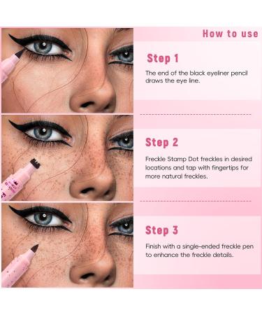 Noerrors Stylo tampon tache de rousseur naturellement r aliste 2 en 1 liner tampon tache rousseur maquillage faux taches de rousseur imperm able #Marron clair 01 - Buy Online on GoSupps.com