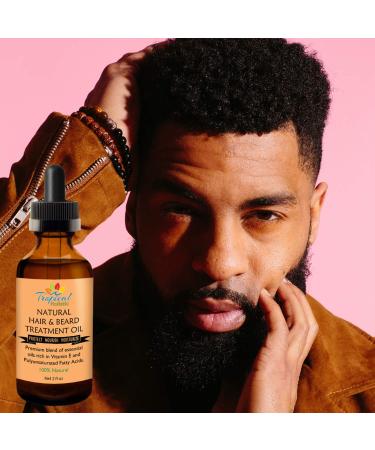 Premium 2 oz Beard & Hair Treatment Oil - 100% Natural Blend with Argan, Emu, Jojoba & Peppermint - For Men & Women with Dry, Damaged, Thinning Hair - Buy Online on GoSupps.com
