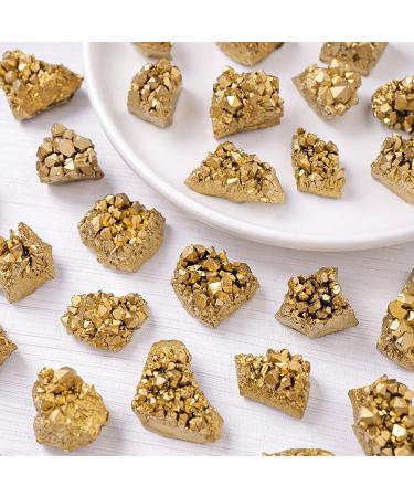 Crystal Rock Stone Electroplated Golden Crystal Mineral Crystal Specimen Natural Crystal Raw Gemstones Cluster for Home Decoration Crafts - Buy Online on GoSupps.com