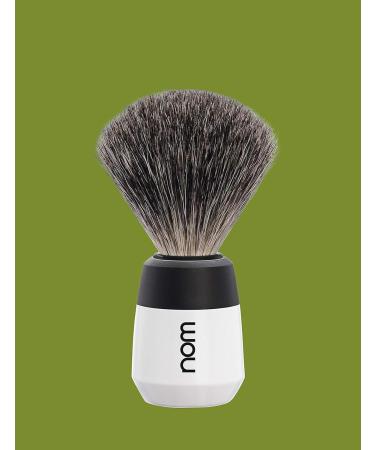 Nom MAX Shaving Brush - Pure Badger Hair White | Premium Quality for Luxury Shaving - Buy Online on GoSupps.com