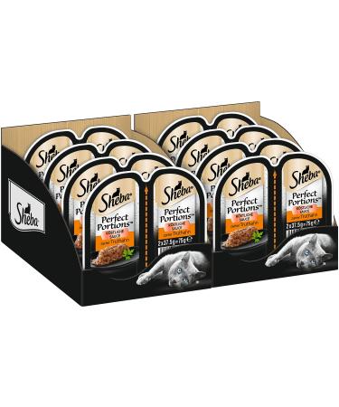 Sheba Perfect Portions - Finest Katznass Futter in the bowl - Delicious sauce with a delicate turkey - 32 x 75g turkey 75 g (32 pack)