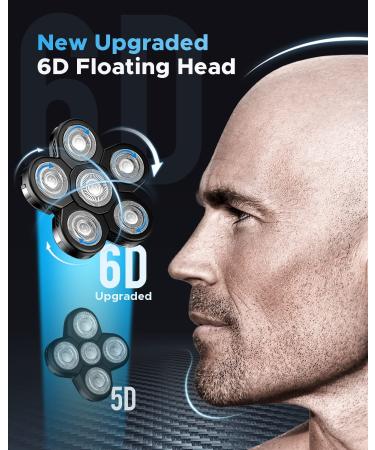 ATEEN 5-in-1 Wet/Dry Head Shaver for Men - Cordless Electric Razor Grooming Kit with LED Display - USB Rechargeable - Black - Buy Online on GoSupps.com