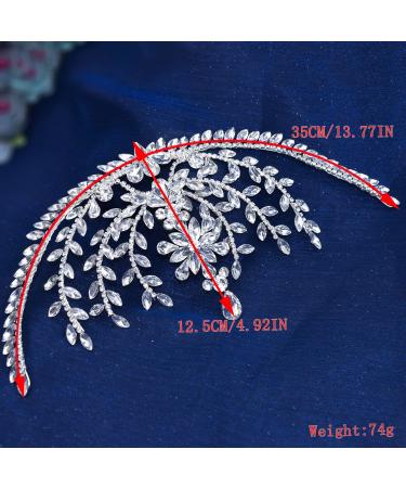 WONRLUA Rhinestone Forehead Bridal Headband - Silver Wedding Hair Accessories - Buy Online on GoSupps.com