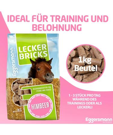 Eggersmann Delicious Raspberry Bricks for Horses & Ponies - 1 kg Treats | Premium Horse Snacks - Buy Online on GoSupps.com