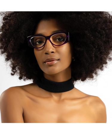 Purple Vogue Oversized Cat Eye Reading Glasses for Women - Stylish Comfort for All Face Shapes - 2.5x High Vision Readers - Buy Online on GoSupps.com