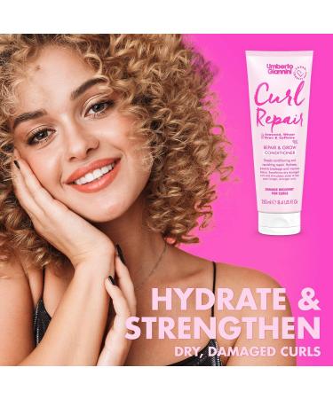 Umberto Giannini Curl Repair Conditioner - Vegan Cruelty-Free & Nourishing Formula with Seaweed & Wheat Bran - 250ml - Buy Online on GoSupps.com