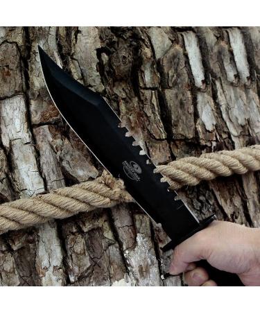 Mossy Oak 15-inch Survival Hunting Knife with Sheath - Fixed Blade Tactical Bowie Knife for Camping, Outdoor, Bushcraft - Includes Sharpener & Fire Starter - Buy Online on GoSupps.com