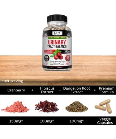 Kaya Naturals - D-Mannose - Urinary Tract UT Cleanse & Bladder Health - Made with Cranberry Hibiscus & Dandelion Root - D Mannose Capsules Cranberry Supplement - 60 Veggie Capsules 60 Count (Pack of 1) - Buy Online on GoSupps.com