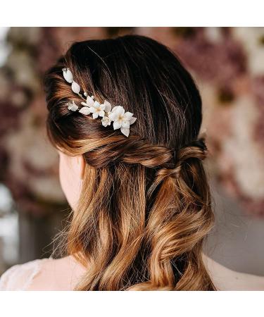 AW BRIDAL Gold Flower Hair Clip Wedding Hair Comb Barrette - Bridal Hair Accessories for Women & Girls - Buy Online on GoSupps.com