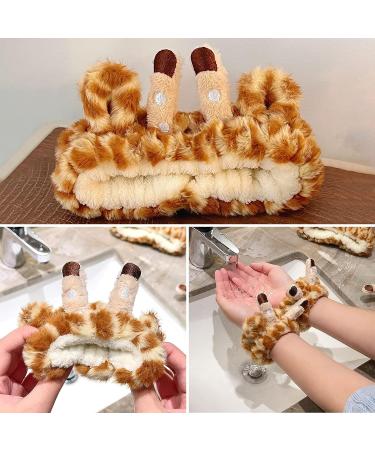 Giraffe Spa Headband and Wristband Set | Face Wash Accessories for Skincare Routine | 3Pcs Set for Effortless Face Washing | Ideal for Women and Girls - Buy Online on GoSupps.com