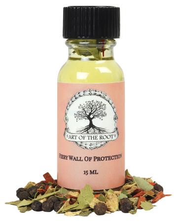 Fiery Wall of Protection Oil by Art of the Root | Handmade with Herbs & Essential Oils | Conjure, Wiccan, Hoodoo, Pagan & Magick