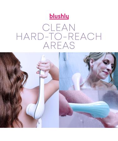 Blushly Rechargeable Exfoliating Body Brush with 3 Cleansing Heads | Shower Body Brush - 14 Turquoise - Buy Online on GoSupps.com