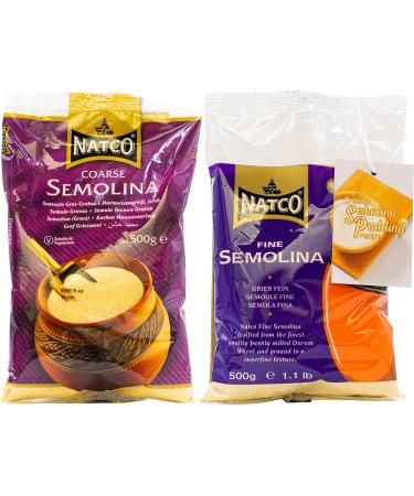 (2 Pack) 500g Natco Course and Fine Semolina Flour for Pizza Pasta Pudding Bread Gnocchi + UpLabel Creations Recipe Card - Buy Online on GoSupps.com