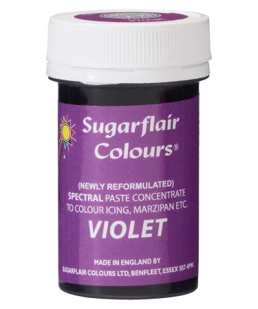 Sugarflair Violet Spectral Food Colouring Paste Highly Concentrated for Use with Sugar Pastes Buttercream Royal Icing or Cake Mix Vibrant Colour Dye - 25g - Buy Online on GoSupps.com