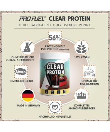 Clear Vegan Protein Drink 360g - Refreshing Cola Flavor | High-Quality Pea Hydrolysate | 56% Protein | Dairy-Free Whey Alternative - Buy Online on GoSupps.com